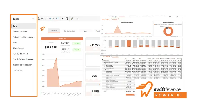 Prenez de l'avance dans le partage d'information financière avec Microsoft PowerBI à l'aide du jeu de rapports Swiftfinance