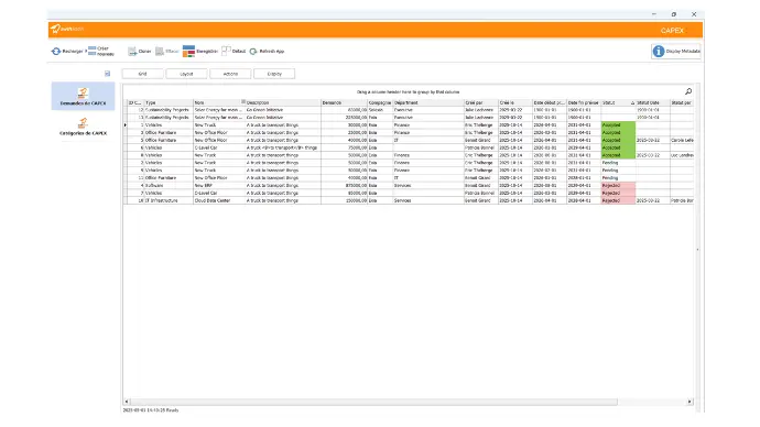 La solution Swiftfinance permet de définir toutes sortes d'applications sur mesure pour rendre plus efficient et centraliser l'opération du processus budgétaire